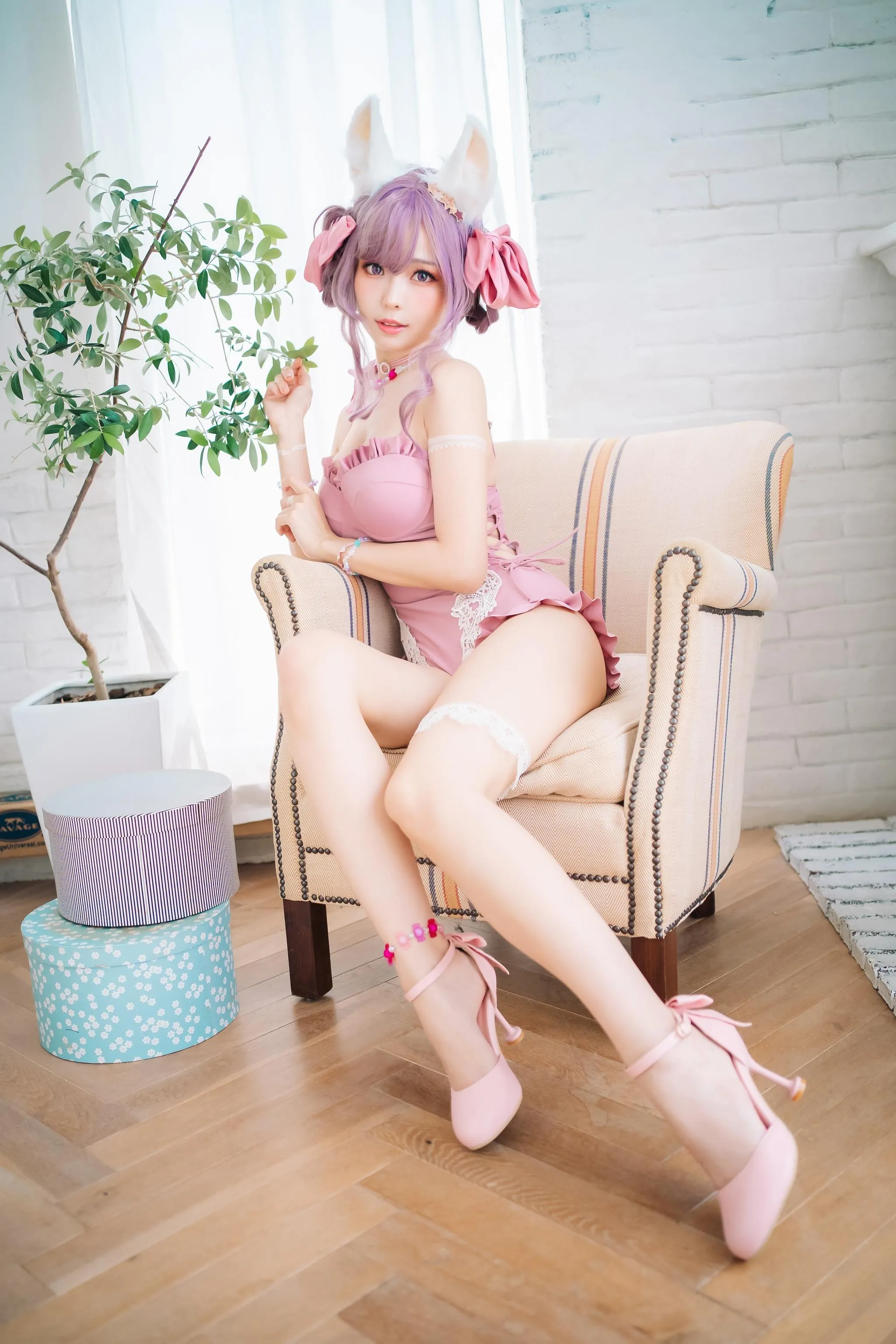 ElyEE子 – NO.82 Fluffy Summer – Original Swimsuit-粉色 [54P]插图2